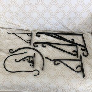 Black Iron Garden Wall Hooks Bundle Lot of 7 Various Sizes Please Read Post